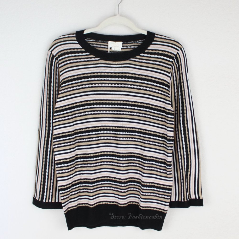 NWT Kate Spade Stripe Crewneck Sweater, Large